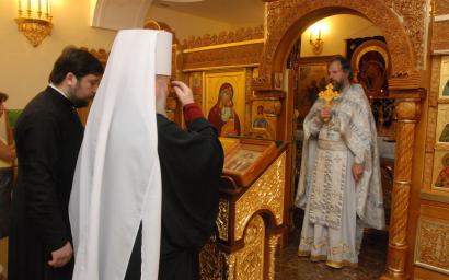 Встреча митрополита в храме преп. Иоанна Лествичника